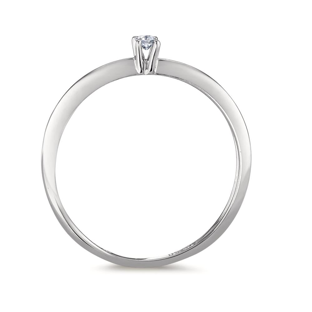 Solitär Ring 750/18 K Weissgold Diamant 0.03 ct, w-si