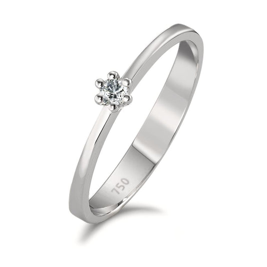 Bague solitaire Or blanc 18K Diamant 0.05 ct, w-si