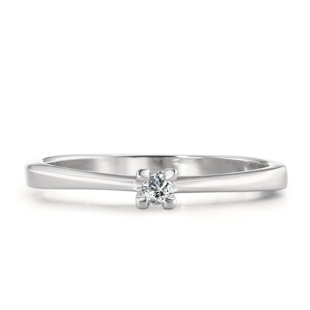 Solitaire ring 750/18K krt witgoud Diamant 0.05 ct, w-si