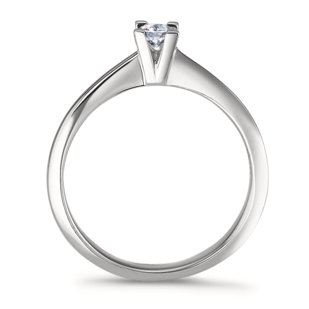 Solitär Ring 750/18 K Weissgold Diamant 0.15 ct, w-si