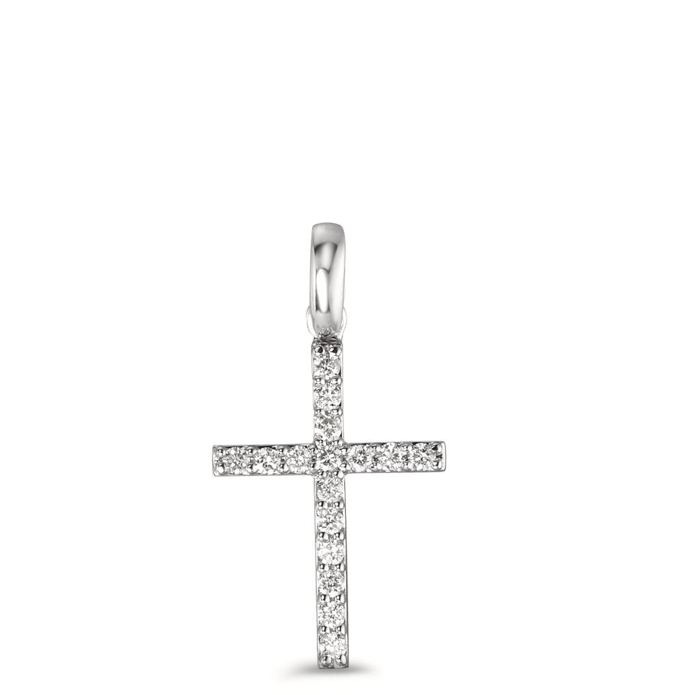 Pendentif Or blanc 18K Diamant 0.15 ct, 16 Pierres, w-si