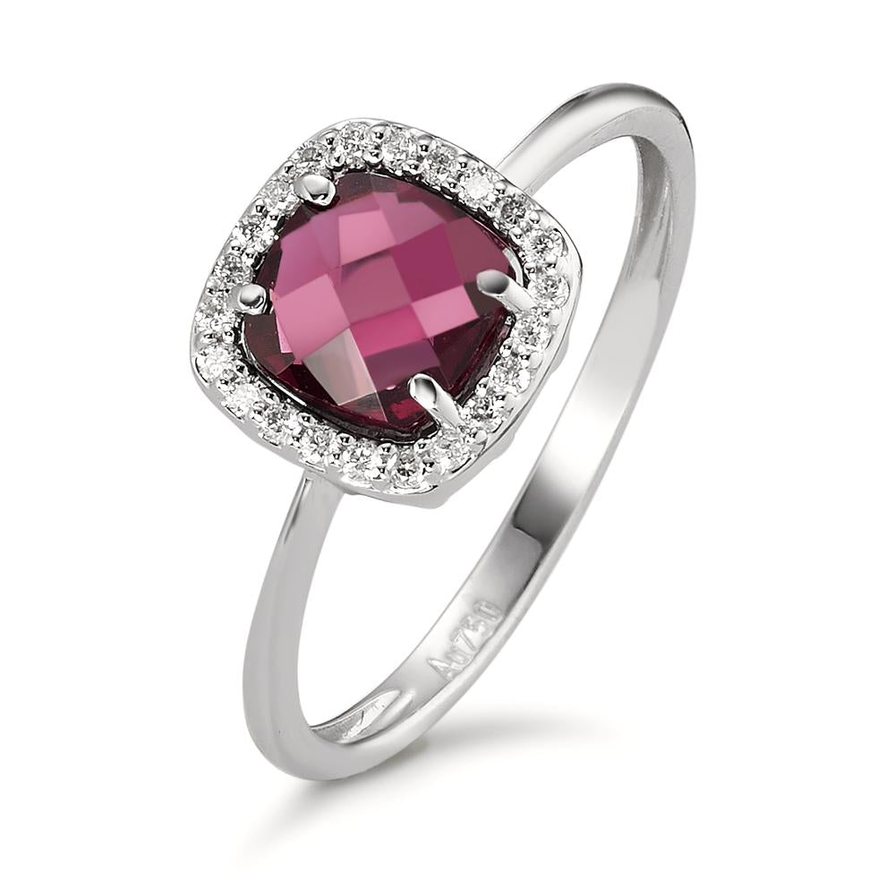 Bague Or blanc 18K Rhodolite