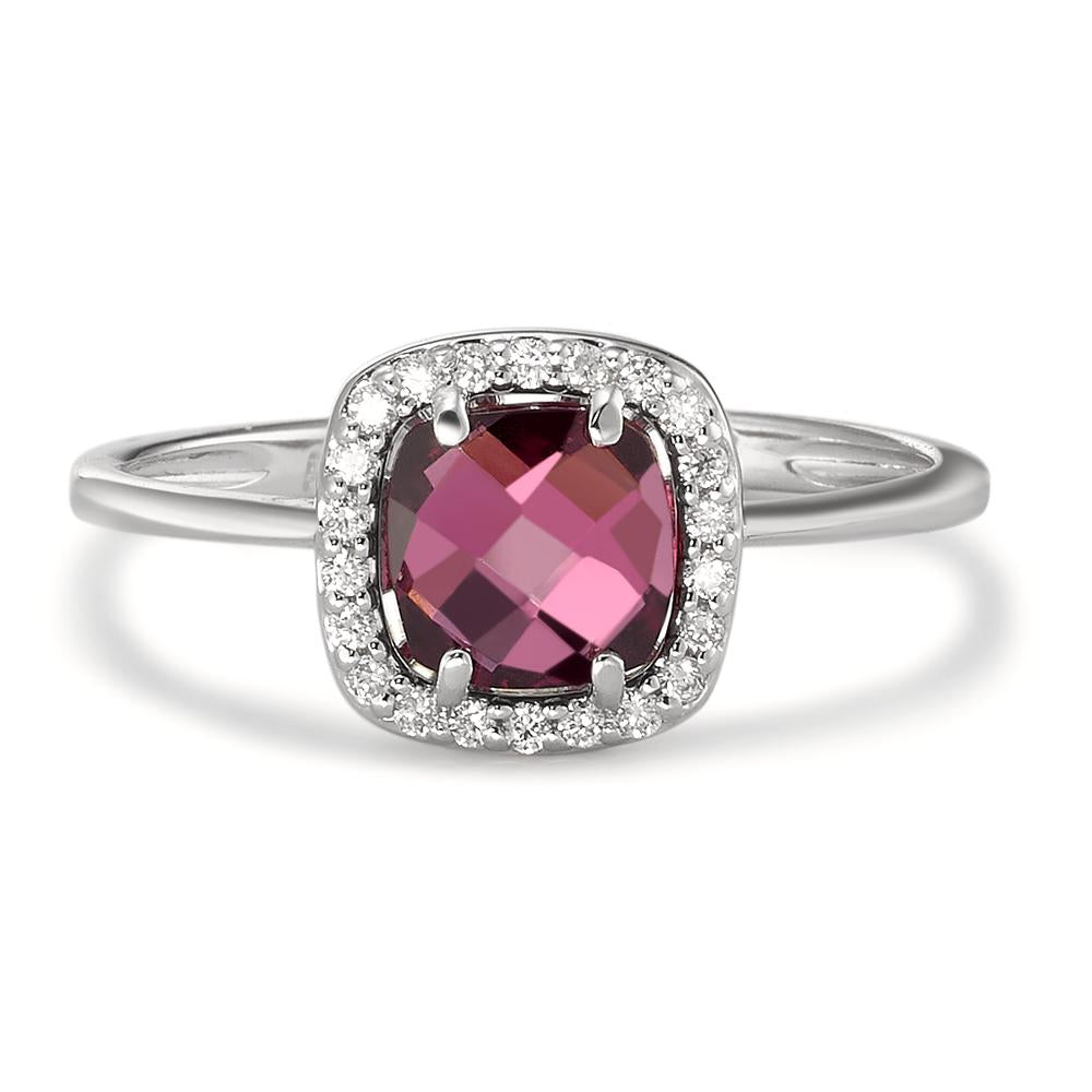 Bague Or blanc 18K Rhodolite