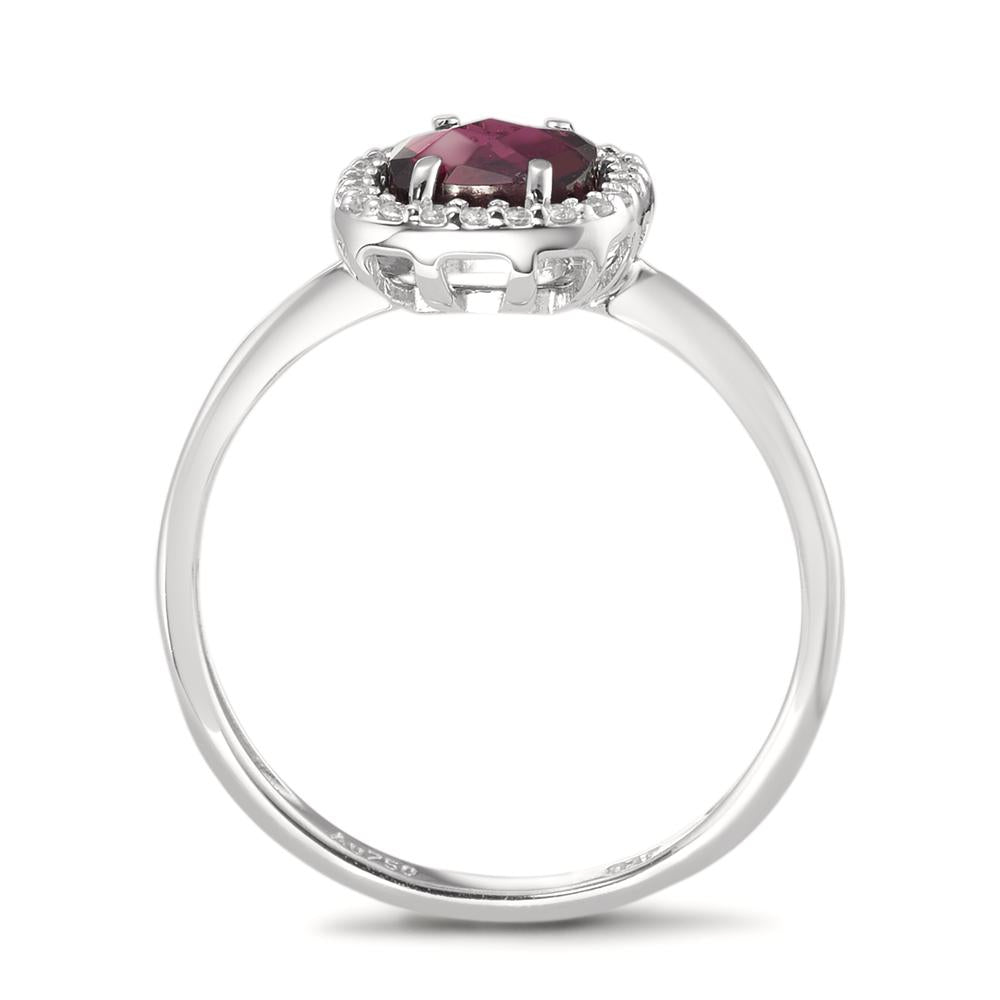 Bague Or blanc 18K Rhodolite