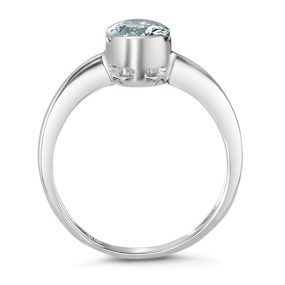 Fingerring 750/18 K Weissgold Aquamarin 1.08 ct