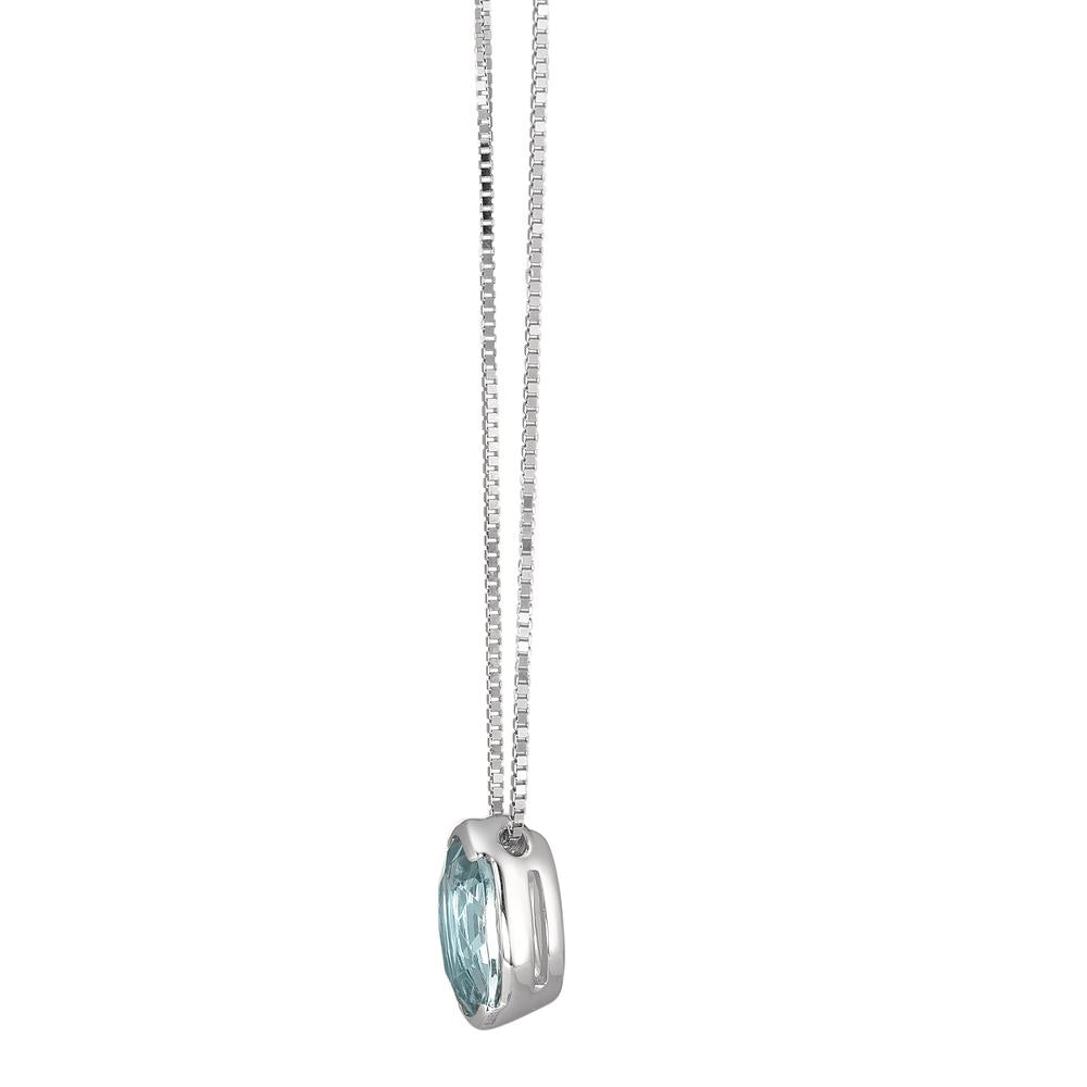 Collier 750/18K witgoud Aquamarijn 1.08 ct 39-42 cm