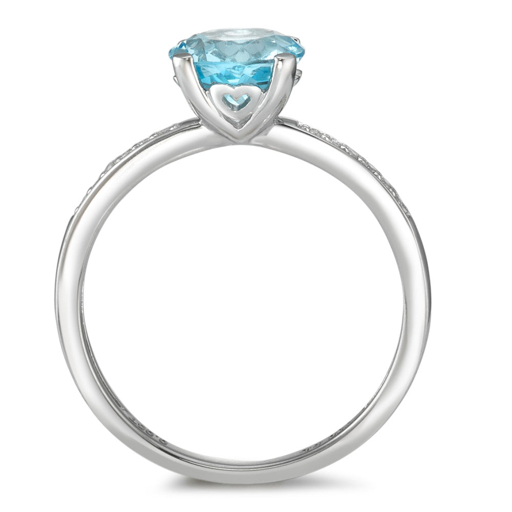 Bague Or blanc 18K Topaze bleu