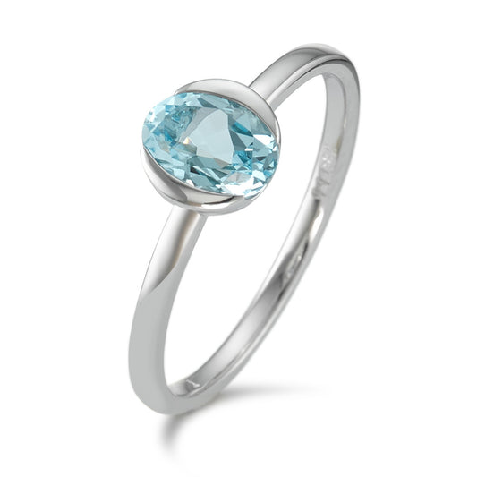 Ring 750/18K krt witgoud Topaas blauw