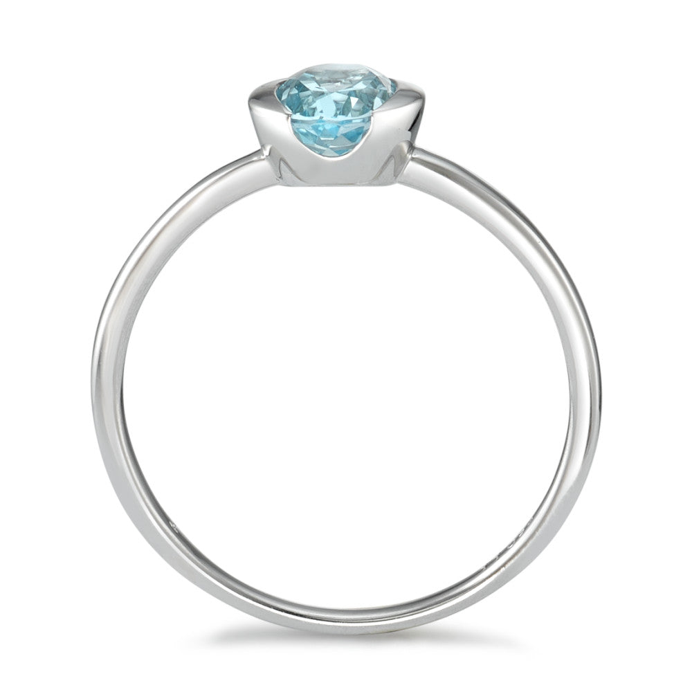 Ring 750/18K krt witgoud Topaas blauw