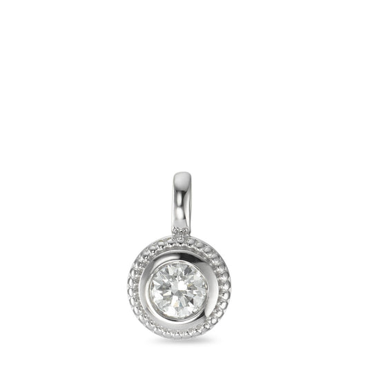 Pendentif Or blanc 18K Diamant 0.15 ct, w-si Ø6 mm