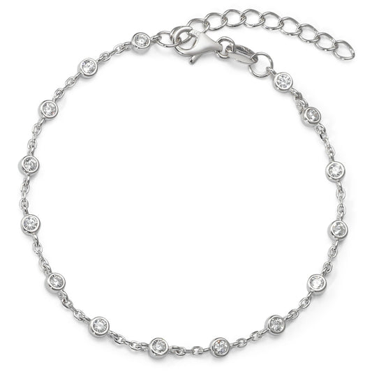 Bracelet Argent Zircone 15 Pierres Rhodié 16-19 cm