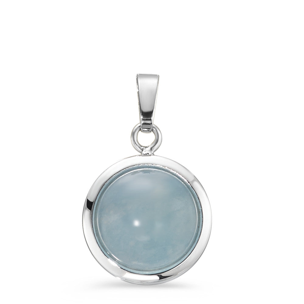 Anhänger 750/18 K Weissgold Chalcedon hellblau Ø12.5 mm