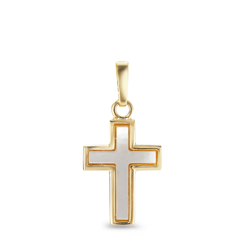 Pendentif Or jaune 18K nacre Croix