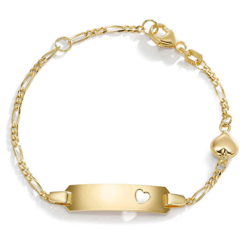 Graveer armband 375/9 krt geel goud Hart 12-14 cm