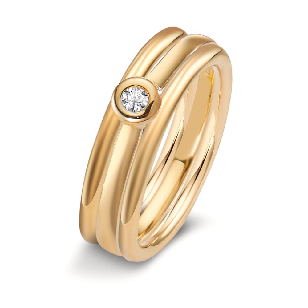 Solitaire ring 750/18 krt geel goud Diamant 0.03 ct, w-si