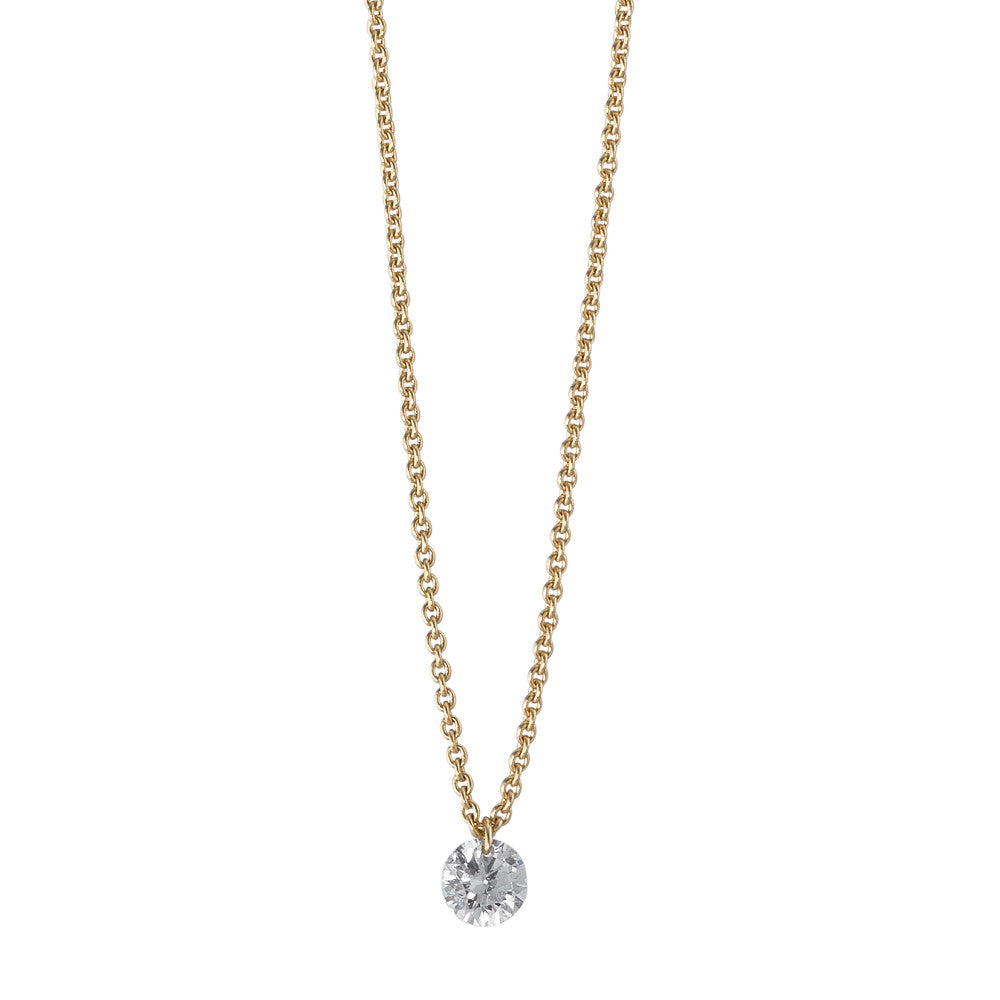 Collier Or jaune 18K Diamant 0.10 ct 42 cm