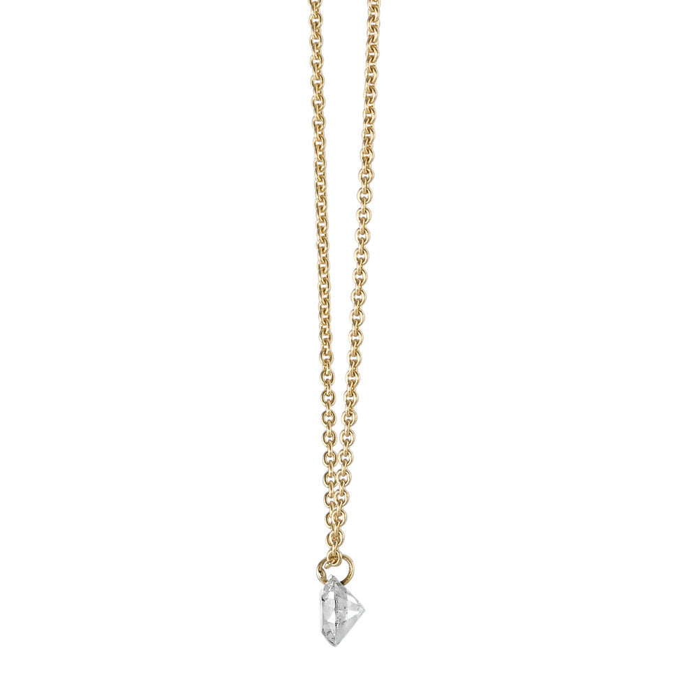 Collier Or jaune 18K Diamant 0.10 ct 42 cm