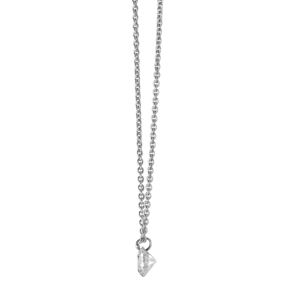 Collier Or blanc 18K Diamant 0.10 ct 42 cm