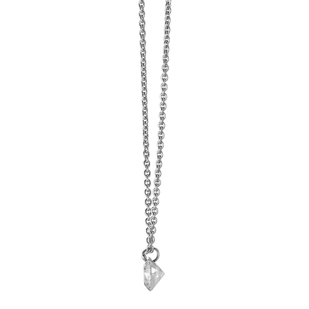 Collier Or blanc 18K Diamant 0.15 ct 42 cm