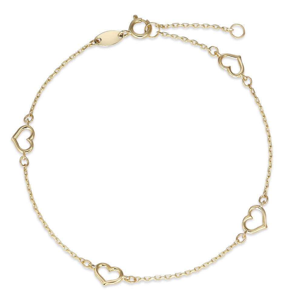 Armband 585/14 K Gelbgold Herz verstellbar