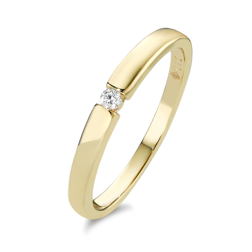 Solitaire ring 585/14 krt geel goud Diamant 0.03 ct, w-si