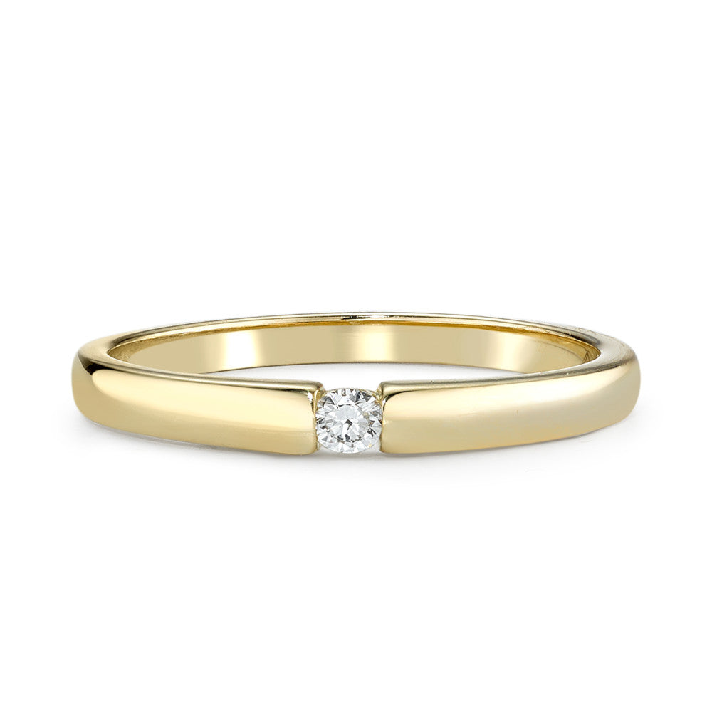 Bague solitaire Or jaune 14K Diamant 0.03 ct, w-si