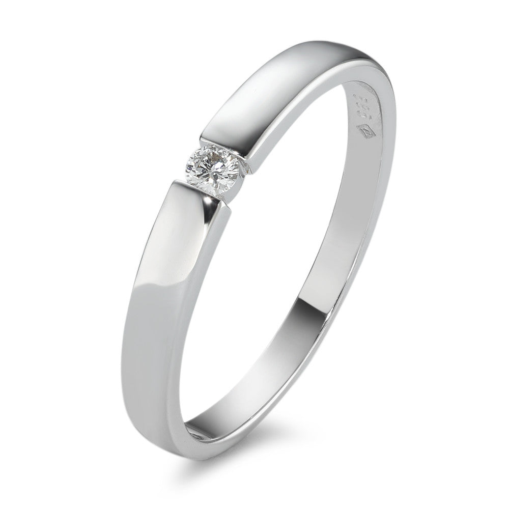 Solitär Ring 585/14 K Weissgold Diamant 0.06 ct, w-si