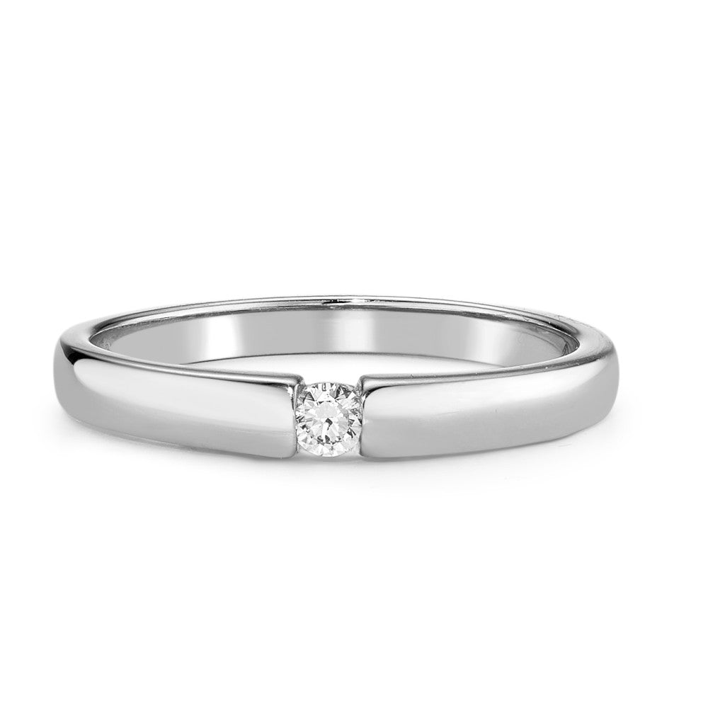 Solitär Ring 585/14 K Weissgold Diamant 0.06 ct, w-si