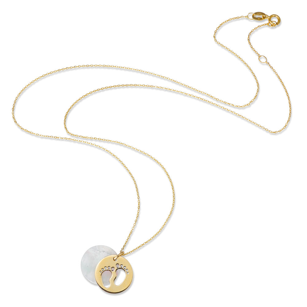 Collier Or jaune 14K nacre Pieds 40-42 cm