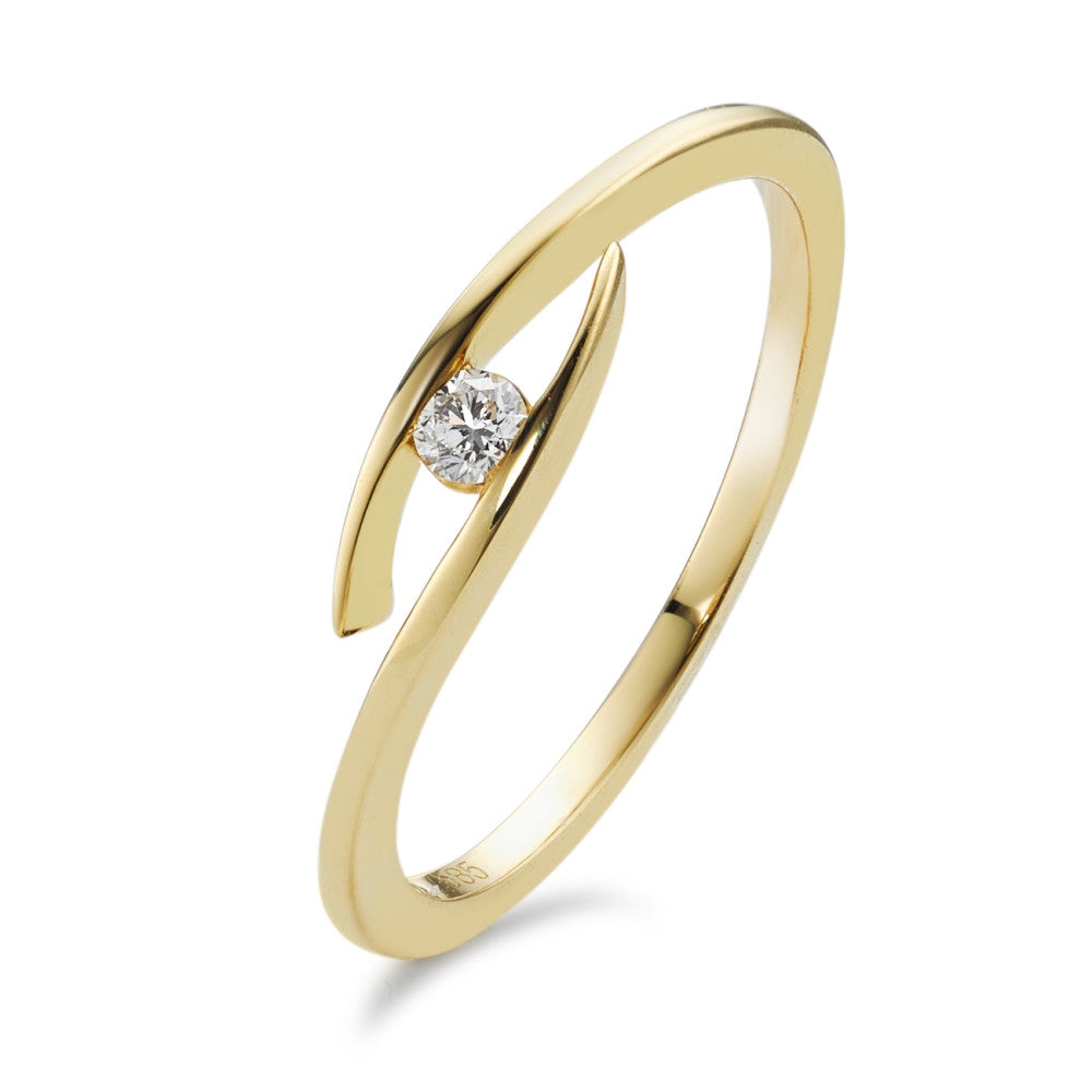 Bague Or jaune 14K Diamant 0.05 ct, w-si