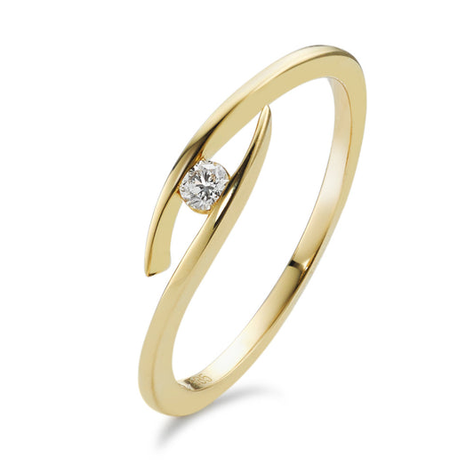 Fingerring 585/14 K Gelbgold Diamant 0.05 ct, w-si