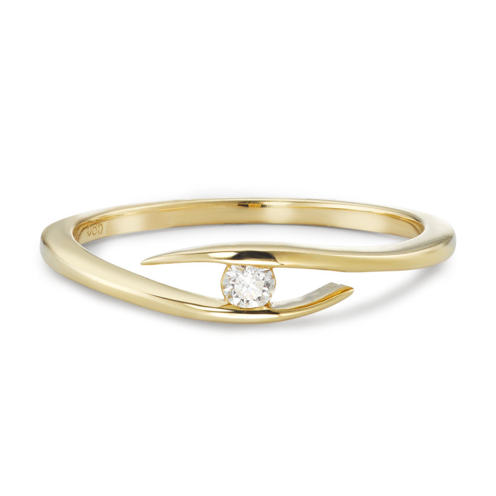 Bague Or jaune 14K Diamant 0.05 ct, w-si