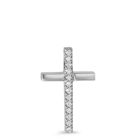 Anhänger 750/18 K Weissgold Diamant 0.03 ct, 13 Steine, w-si Kreuz