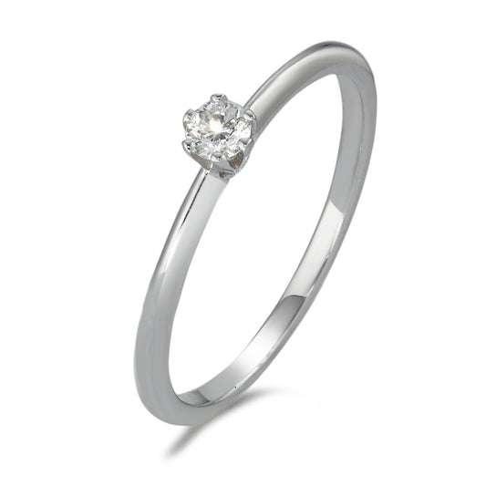 Solitaire ring 585/14 krt witgoud Diamant 0.10 ct, w-si