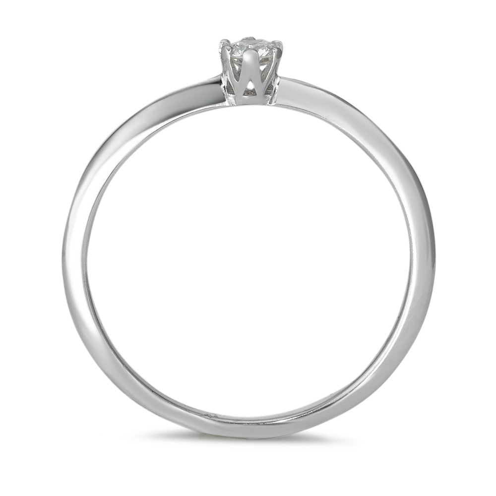 Solitär Ring 585/14 K Weissgold Diamant 0.10 ct, w-si