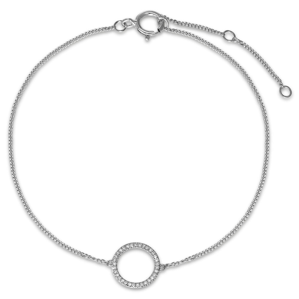 Bracelet Or blanc 14K Diamant 0.05 ct, w-si 15-18 cm