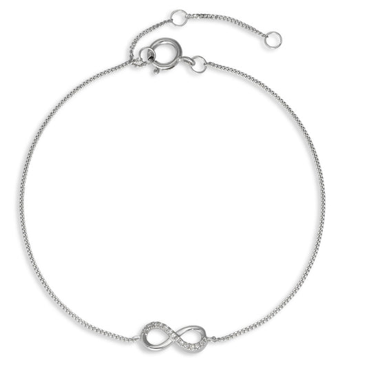 Bracelet Or blanc 14K Diamant 0.025 ct, 13 Pierres, w-si Infini 15-18 cm
