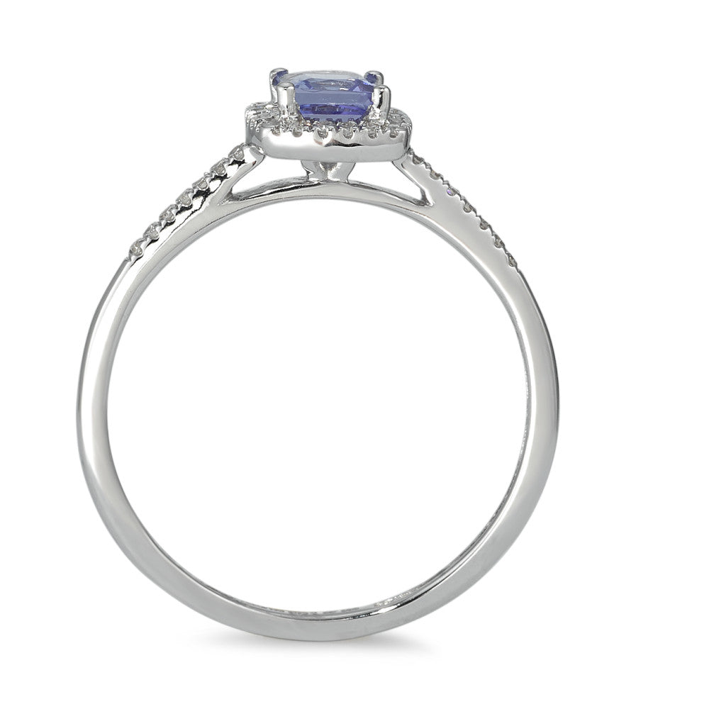 Bague Or blanc 14K Diamant 0.09 ct, w-si, Tanzanite