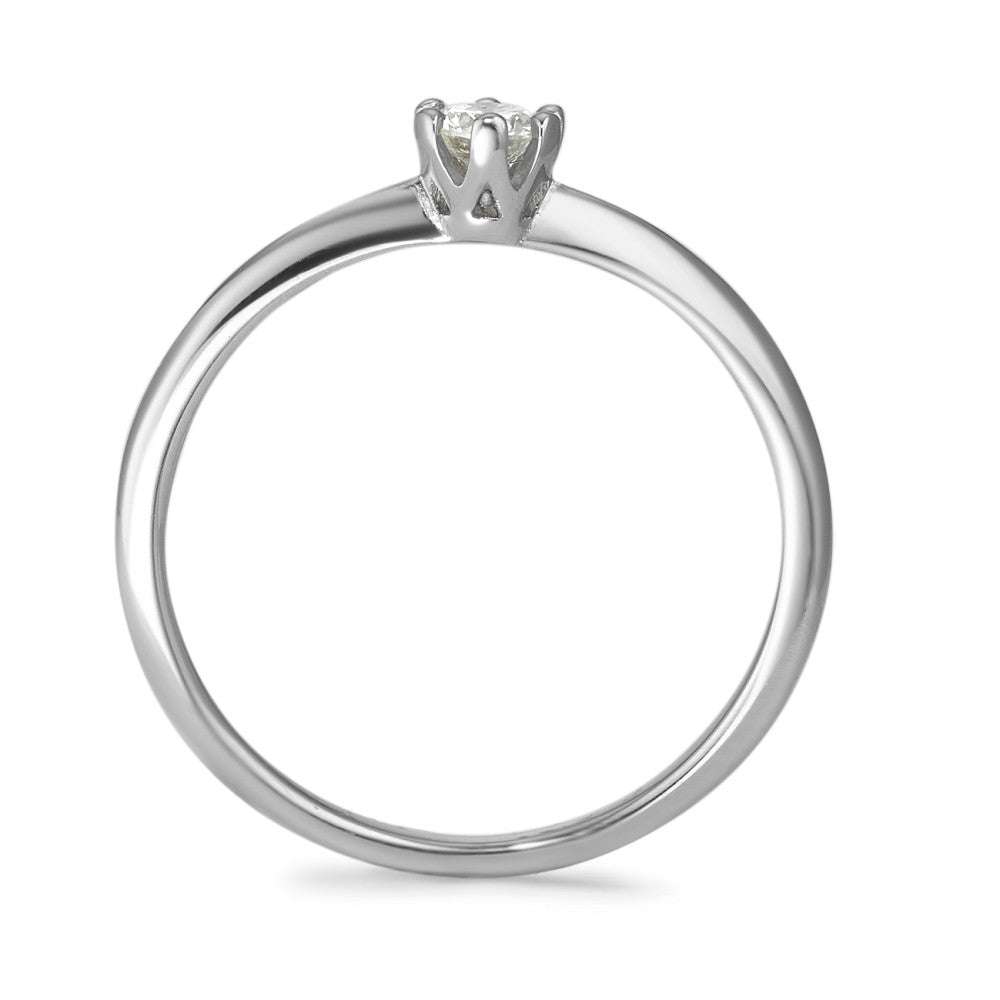 Solitaire ring 585/14 krt witgoud Diamant 0.15 ct, w-si