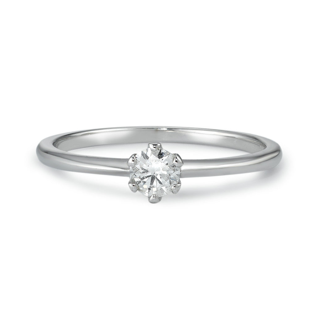 Solitaire ring 585/14 krt witgoud Diamant 0.15 ct, w-si