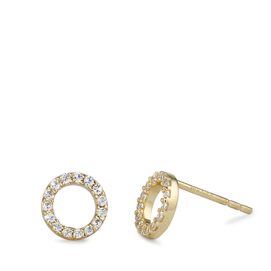 Clous d'oreilles Or jaune 14K Zircone blanc Ø7 mm