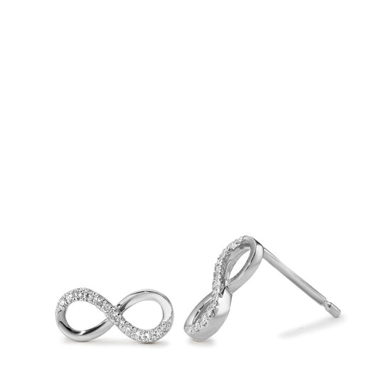 Clous d'oreilles Or blanc 14K Diamant 0.045 ct, 26 Pierres, w-si Infini