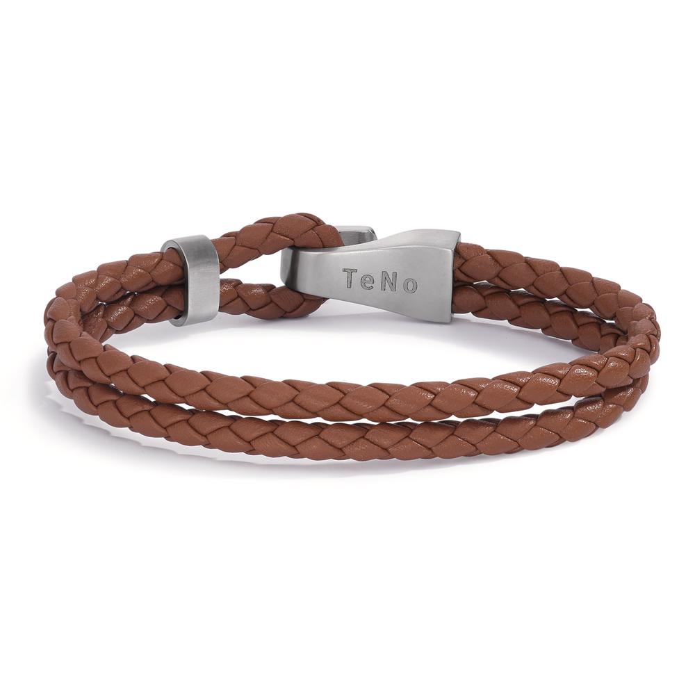 Armband Roestvrijstaal, Leder 21 cm