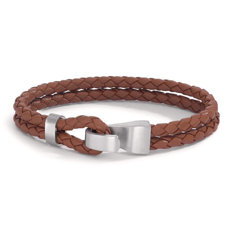 Armband Roestvrijstaal, Leder 23 cm