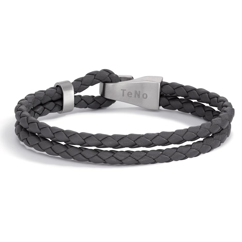 Armband Roestvrijstaal, Leder 21 cm