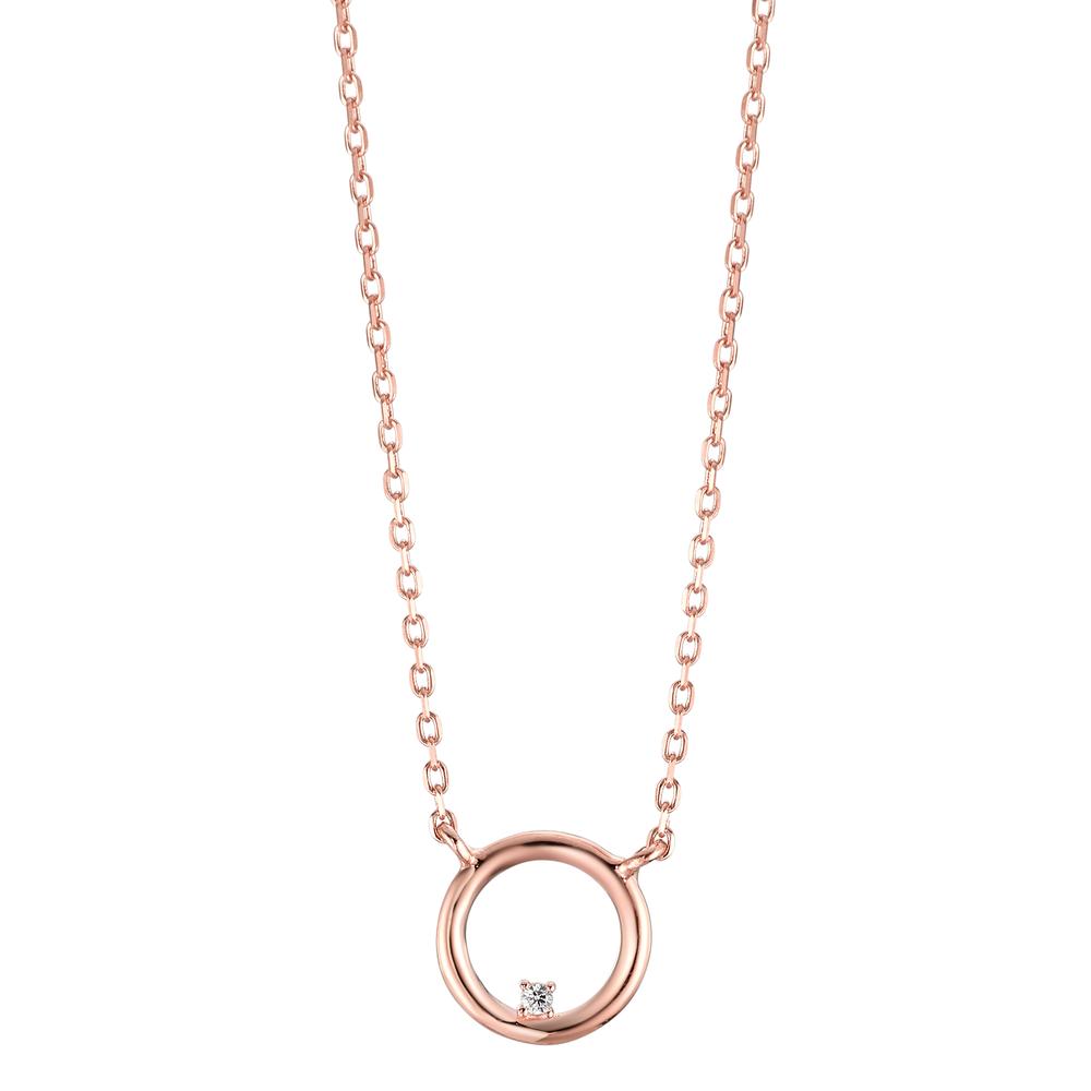 Collier Zilver Zirkonia Rosé Verguld 40-45 cm