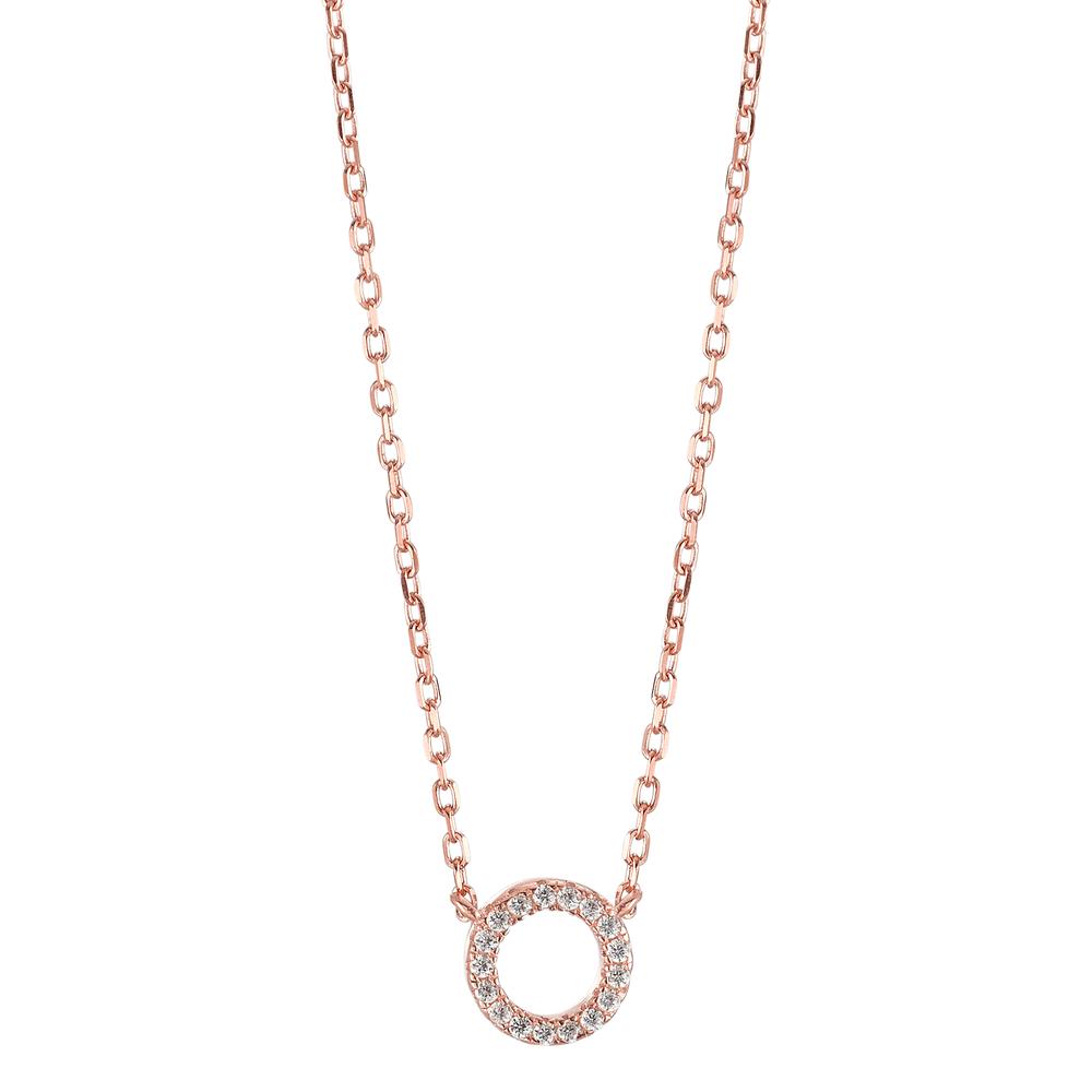 Collier Zilver Zirkonia Rosé Verguld 40-45 cm