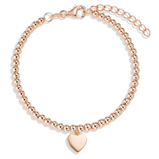 Armband Zilver Rosé Verguld Hart 16-18.5 cm