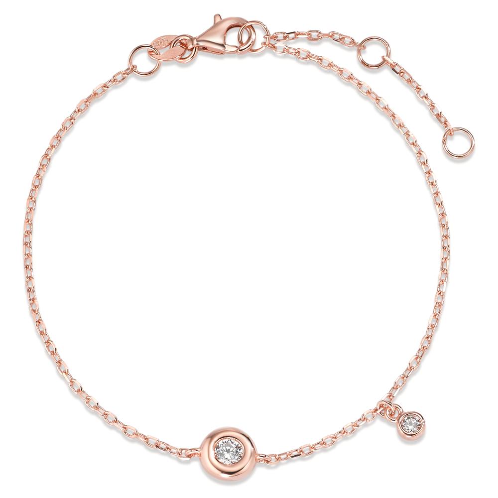 Armband Zilver Zirkonia 2 Steen Rosé Verguld 16-19 cm