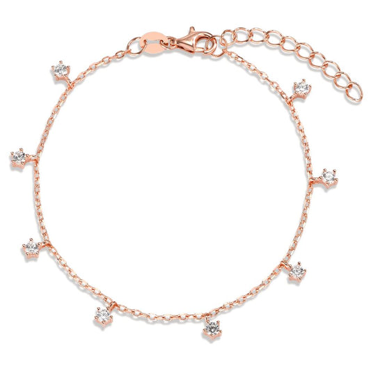 Armband Silber Zirkonia 8 Steine rosé vergoldet verstellbar